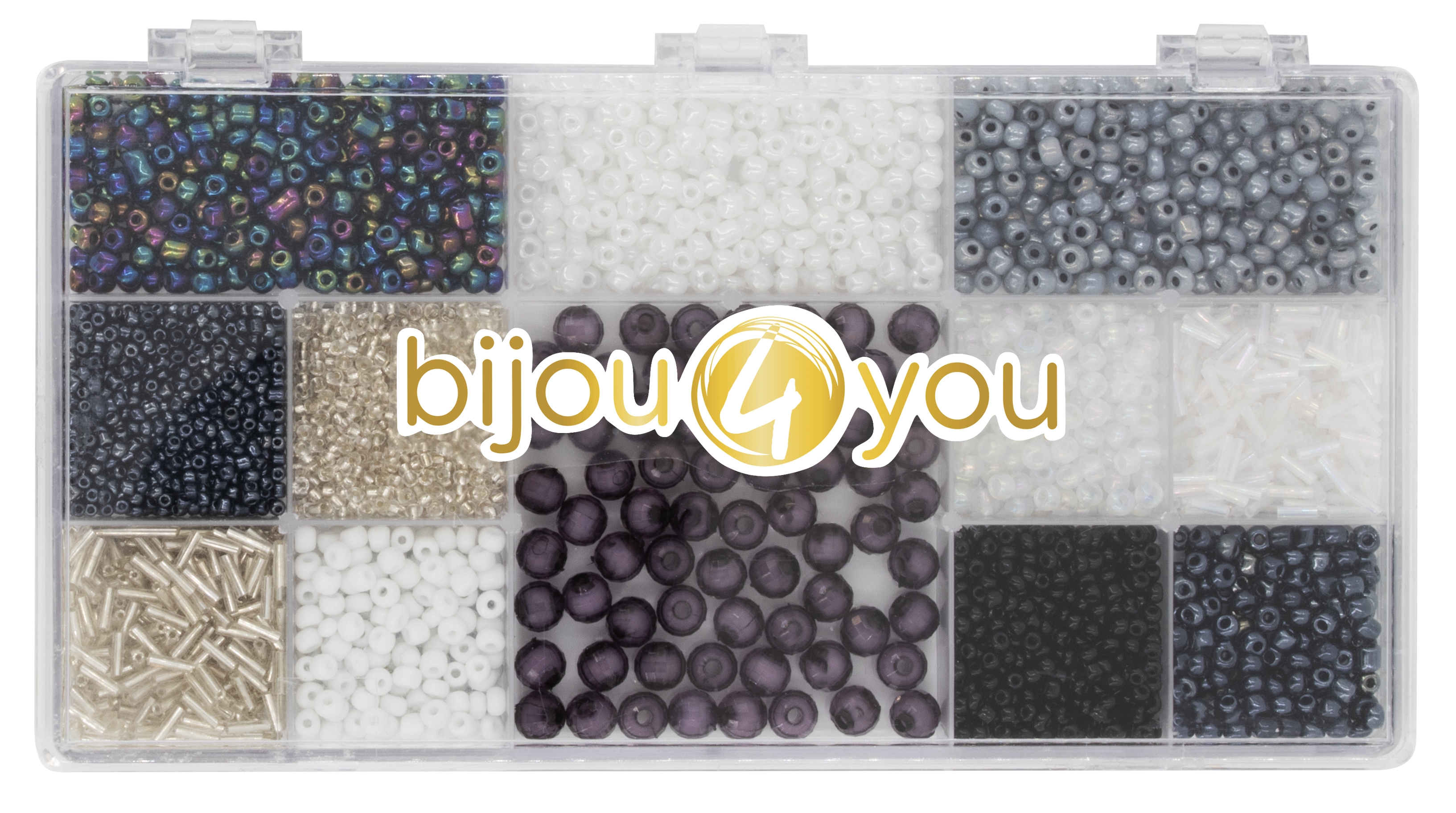 Perlen-Set schwarz/weiss