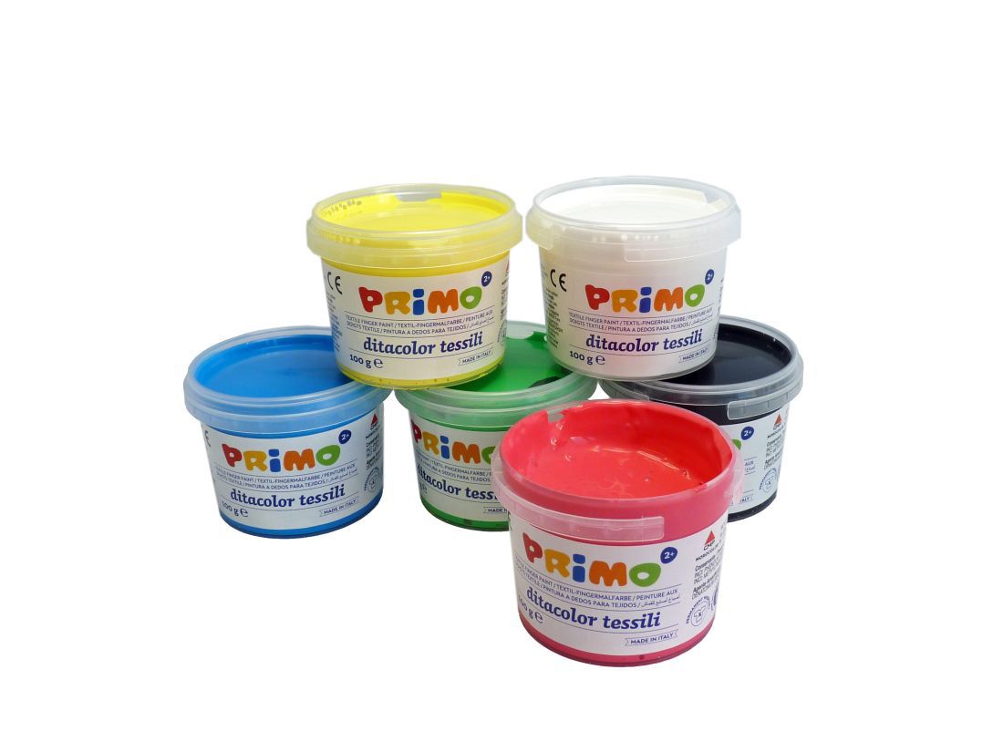 Textilfingerfarben Primo 6 x100g Textilfingerfarben Primo 6 x100g
