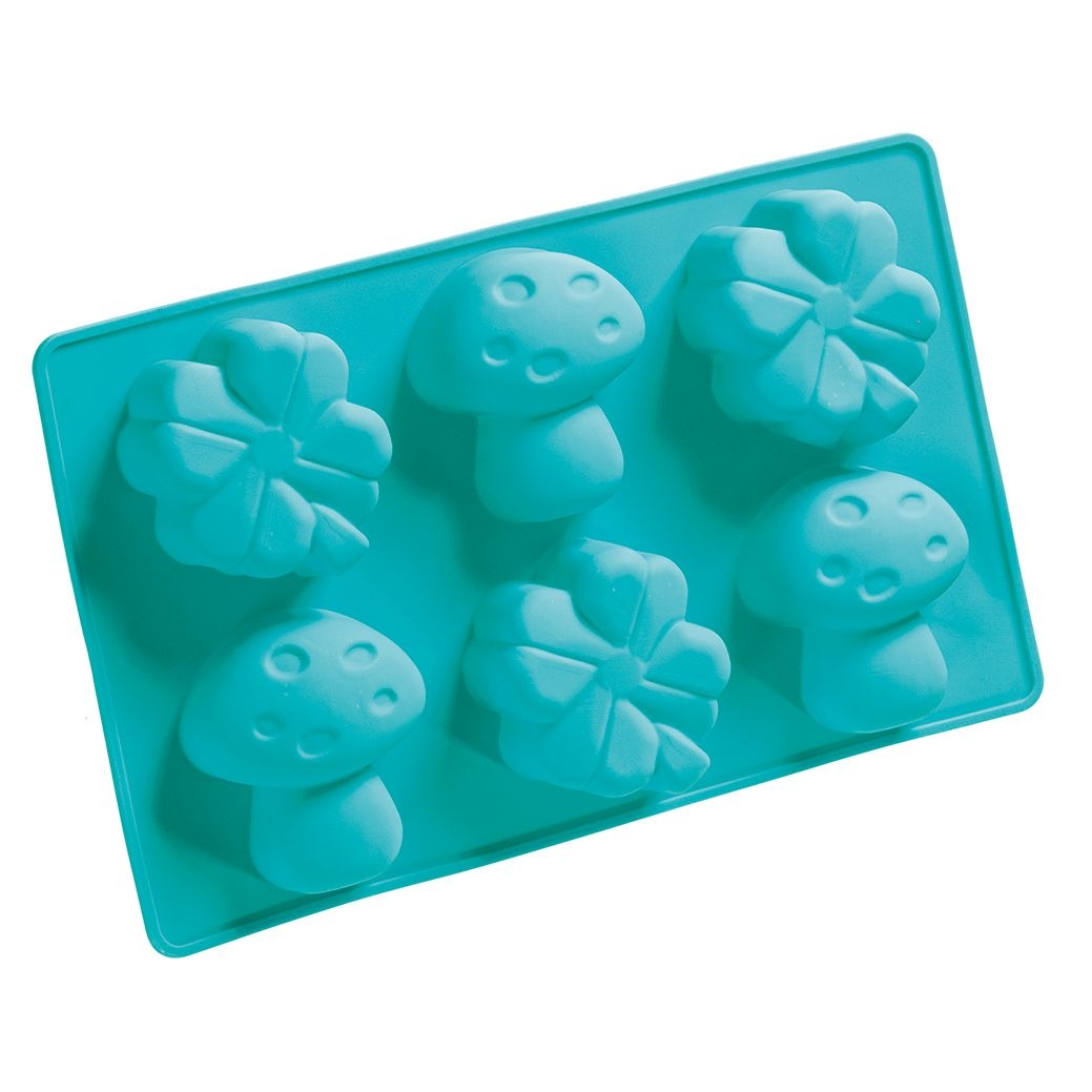 Silikonform Pilze und Kleeblätter