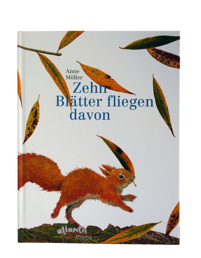 Zehn Blätter fliegen davon