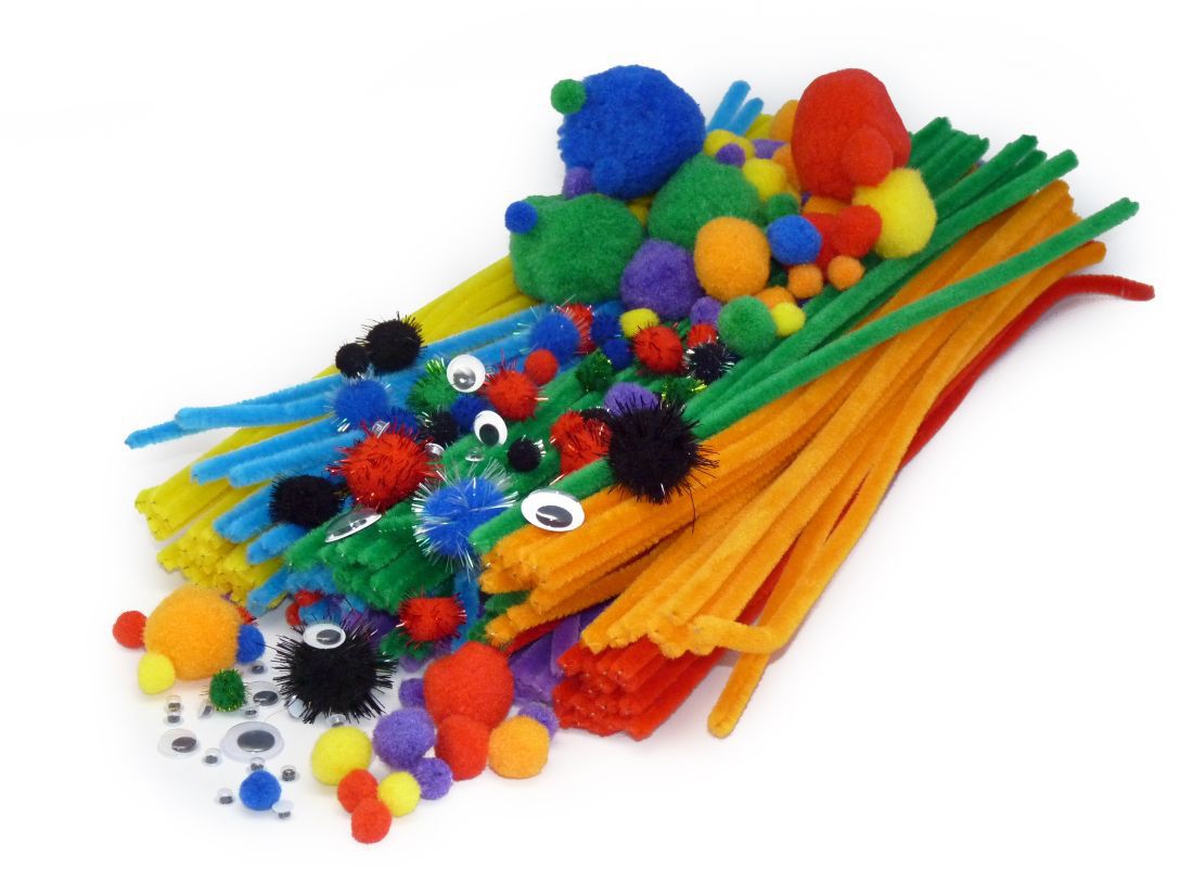 Pfeifenputzer/Pompons/Wackelaugen-Mischpackung