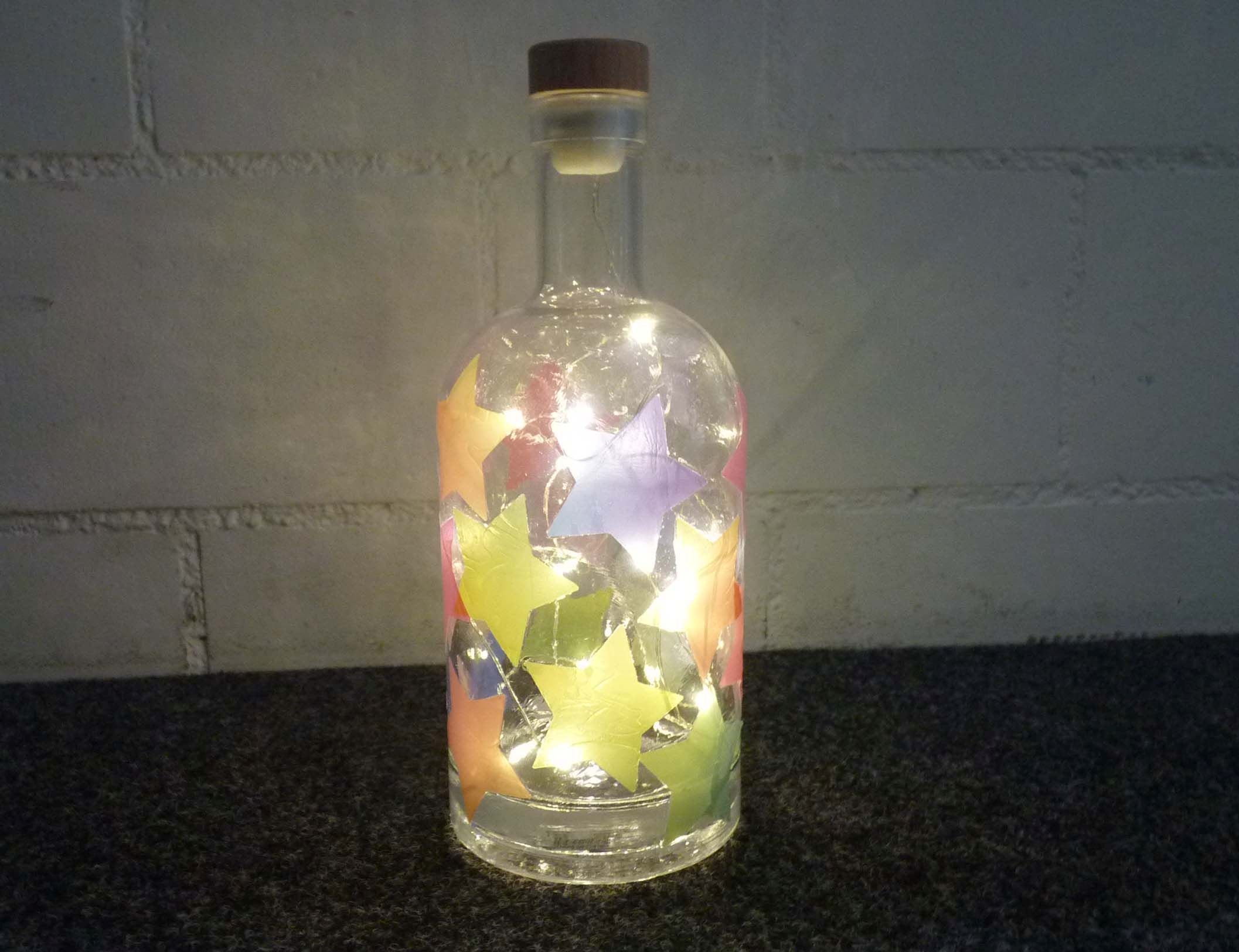 Sparset Glasflaschen Regenbogen-Lichter Sparset Glasflaschen Regenbogen-Lichter