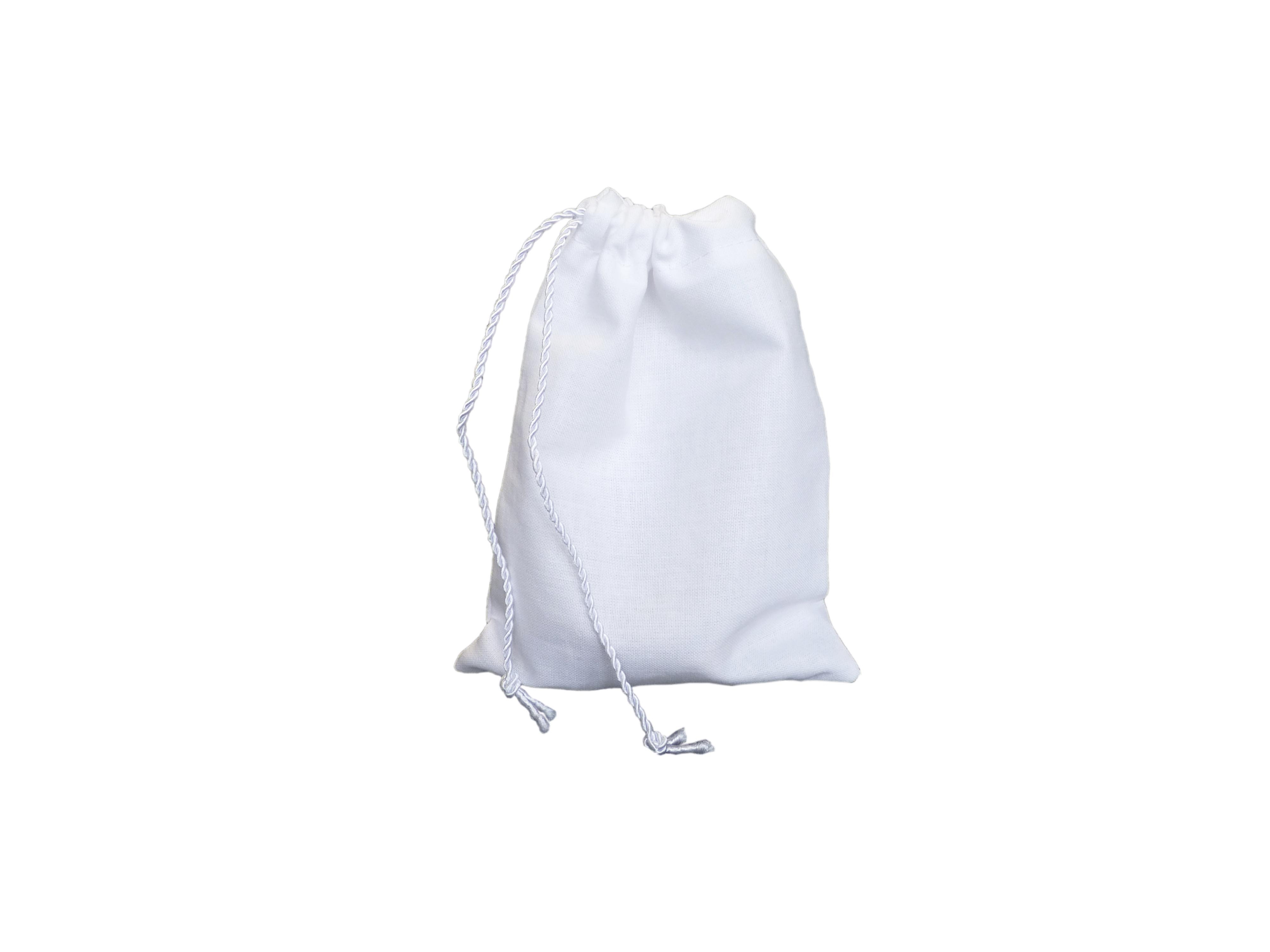 Baumwollsäckchen weiss mit Kordelzug