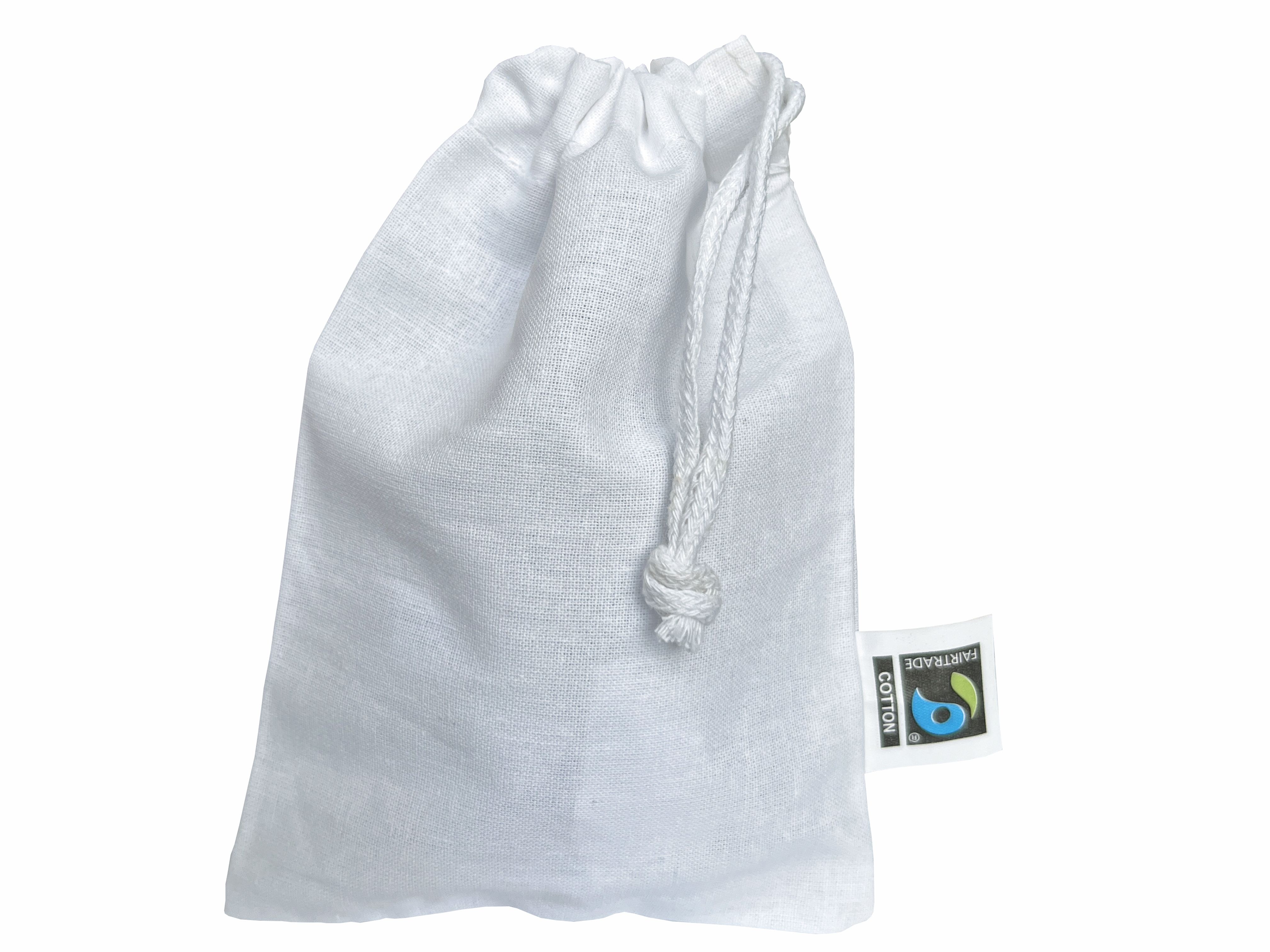 Baumwollsäckchen weiss mit Kordelzug