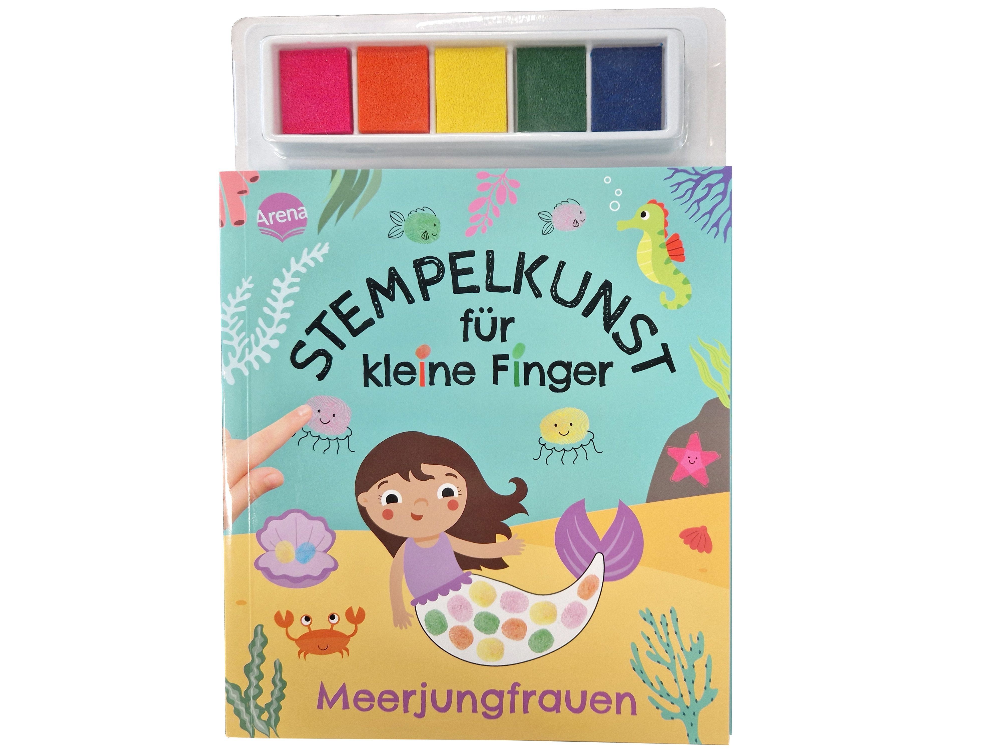 Stempelkunst für kleine Finger. Meerjungfrauen Stempelkunst für kleine Finger. Meerjungfrauen