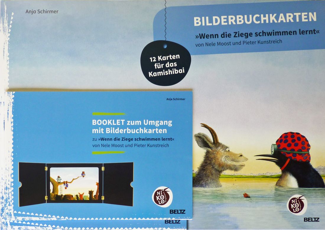 Kamishibai Bildertafeln - Wenn die Ziege schwimmen Kamishibai Bildertafeln - Wenn die Ziege schwimmen