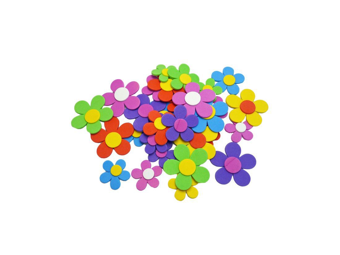 Moosgummi Blüten selbstklebend Moosgummi Blüten selbstklebend