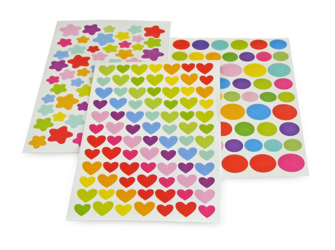 Sticker-Set Kreis, Herz und Stern Sticker-Set Kreis, Herz und Stern