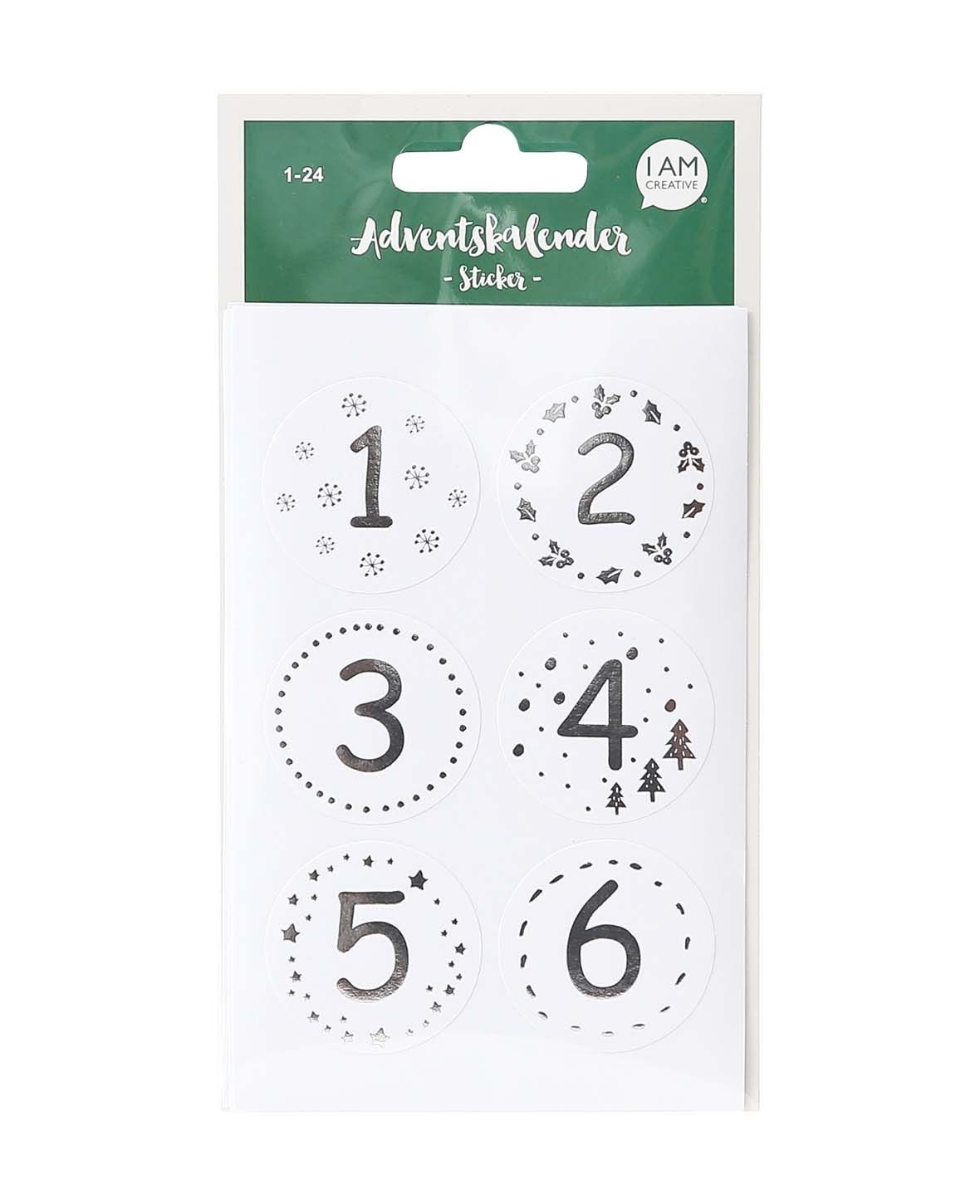 Adventskalender Zahlen Silber